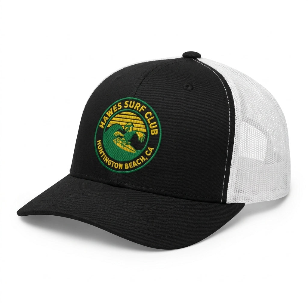 #02 BLACK TRUCKER HAT front